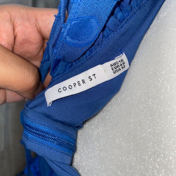 Cooper Street Blue Liberty Manhattan Frill Wide Leg Polka Dot Jumpsuit - Picture 8 of 9